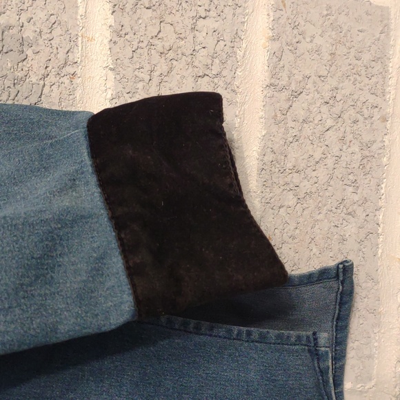 Vintage Victor Costa Women's Denim with Black Velvet Trim Beaded Jacket Small - Picture 4 of 16